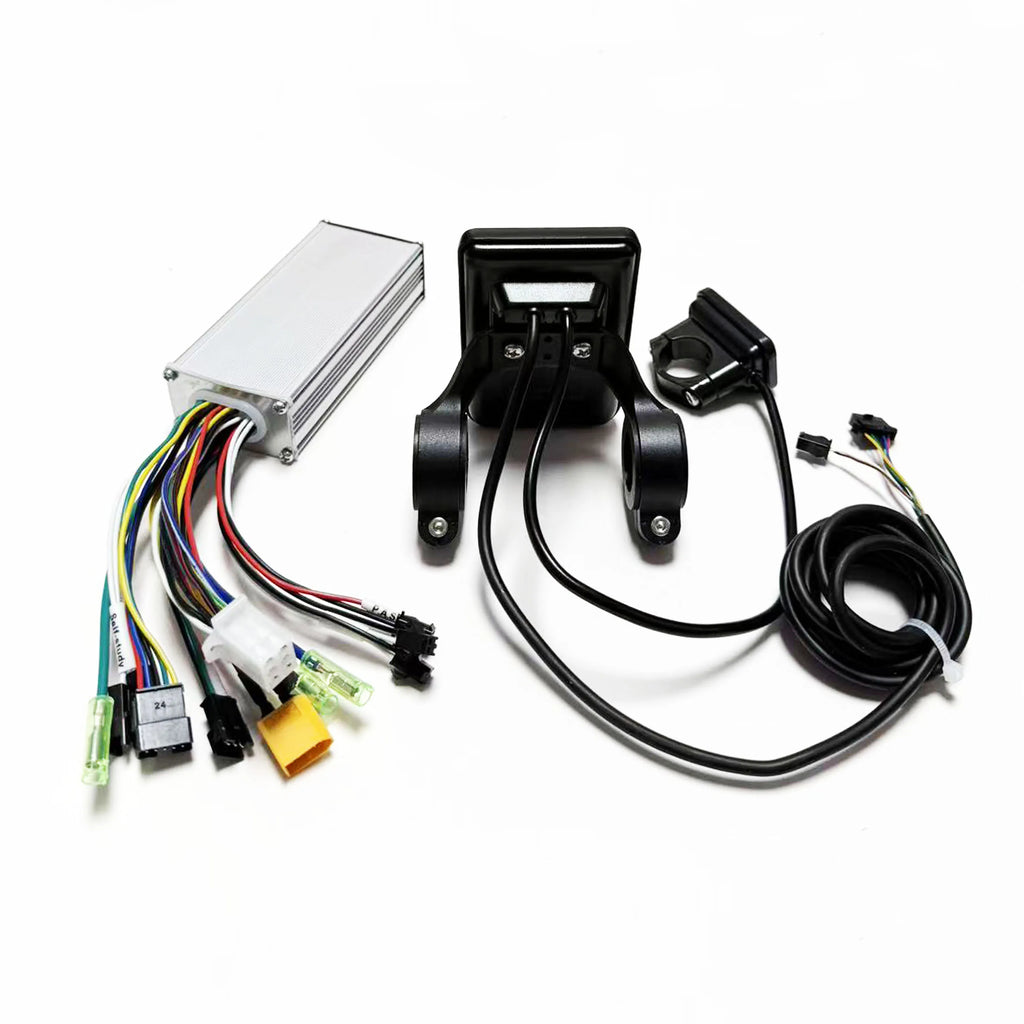 E-Scooter Brushless Motor Controller 9 MOSFET 24V 36V 48V 350W 500W 25A-30A With UART No.2 LCD Display, PAS,Throttle for E-Bike