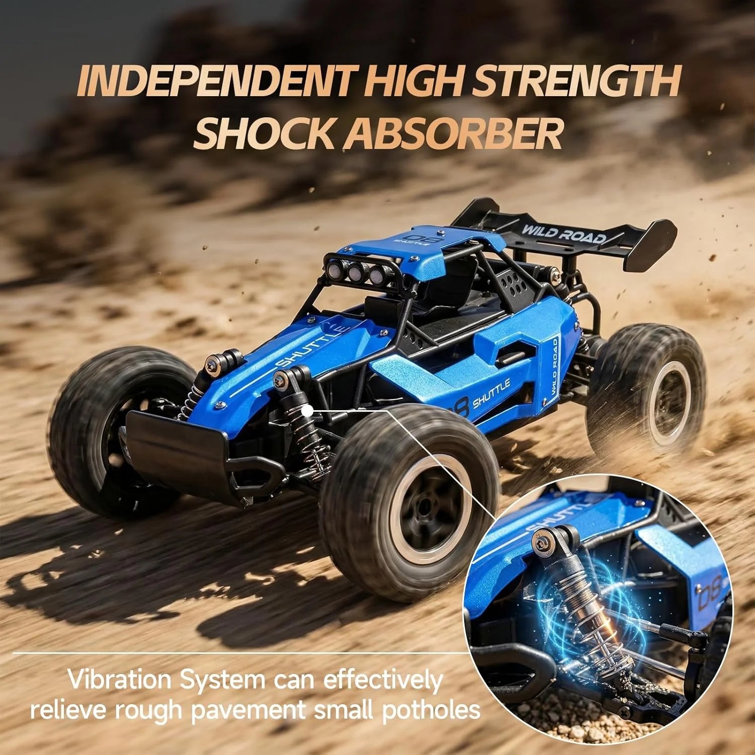 RC Monster Truck 1:16 Scale Remote Control Car 2.4GHz Alloy Shell 20KM/H Fast Off Road RC Car LED LED Headlight Toy Gift for Kid