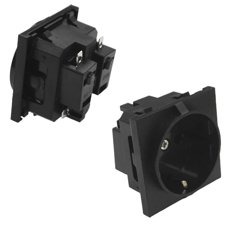 EU socket schuko black eu socket 16a power extension wall socket european germany korean European standard power socket E-08 4.8