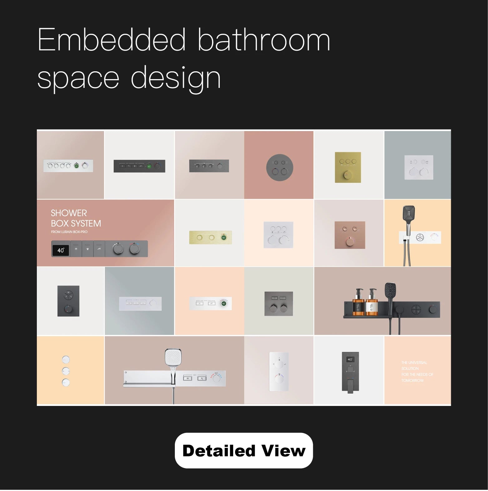 Modern Wall-Mounted Black Brass Bathroom Faucet with Concealed Design 2-Hole Single Handle Cold and Hot Dual-Control Basin Tap