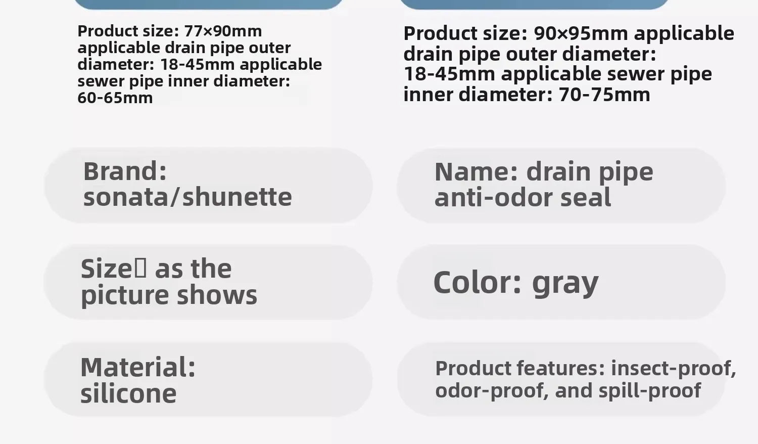 Sink Plug Sewer Pipe Sealing Ring Water Plug Floor Drain Shower Stopper Bathroom Accessories 70-75mm Silicone Drains Kitchen