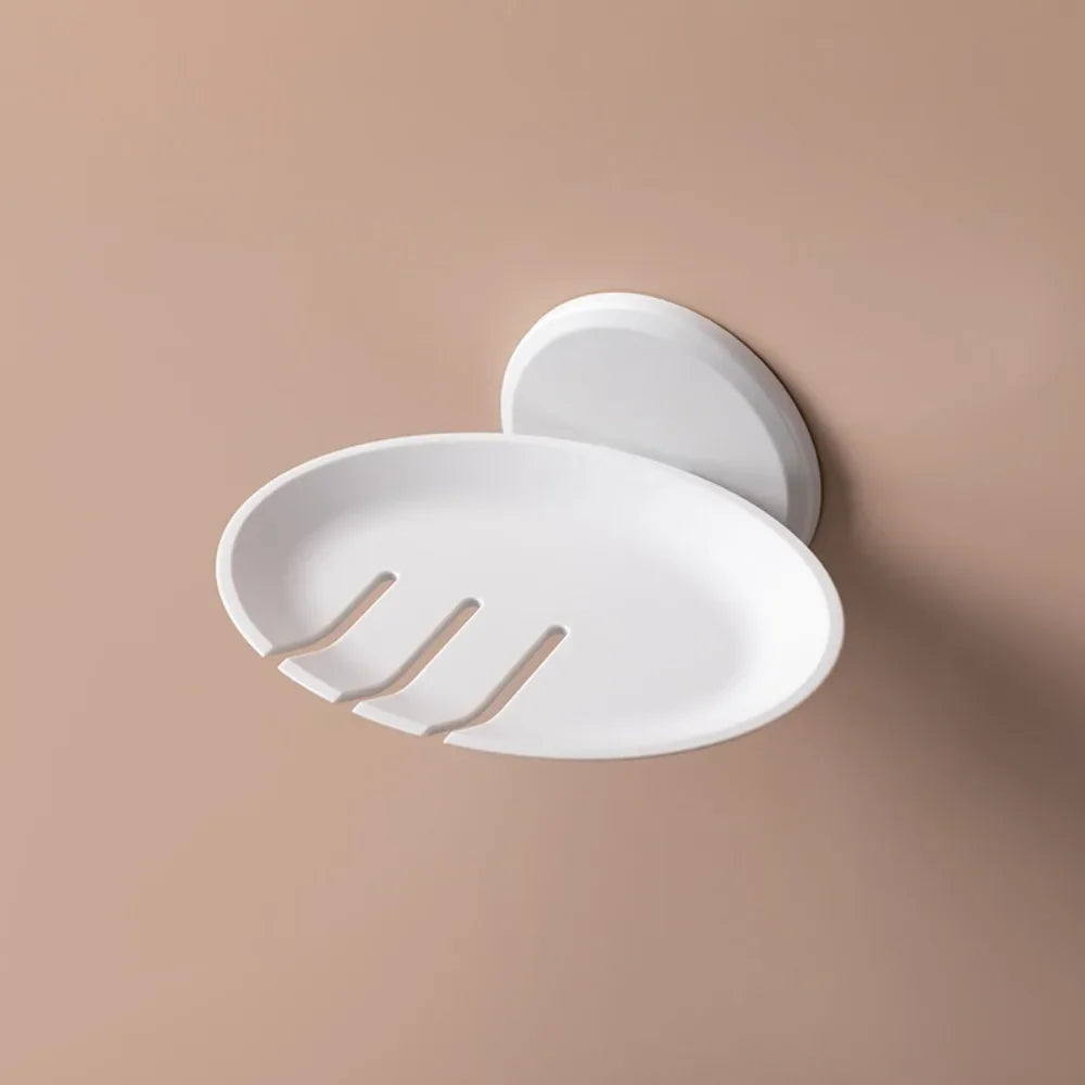 1Pc Bathroom Soap Dish Storage Basket Box Plastic Drain Holder Strong Wall Hanging Soap Box Punch-free