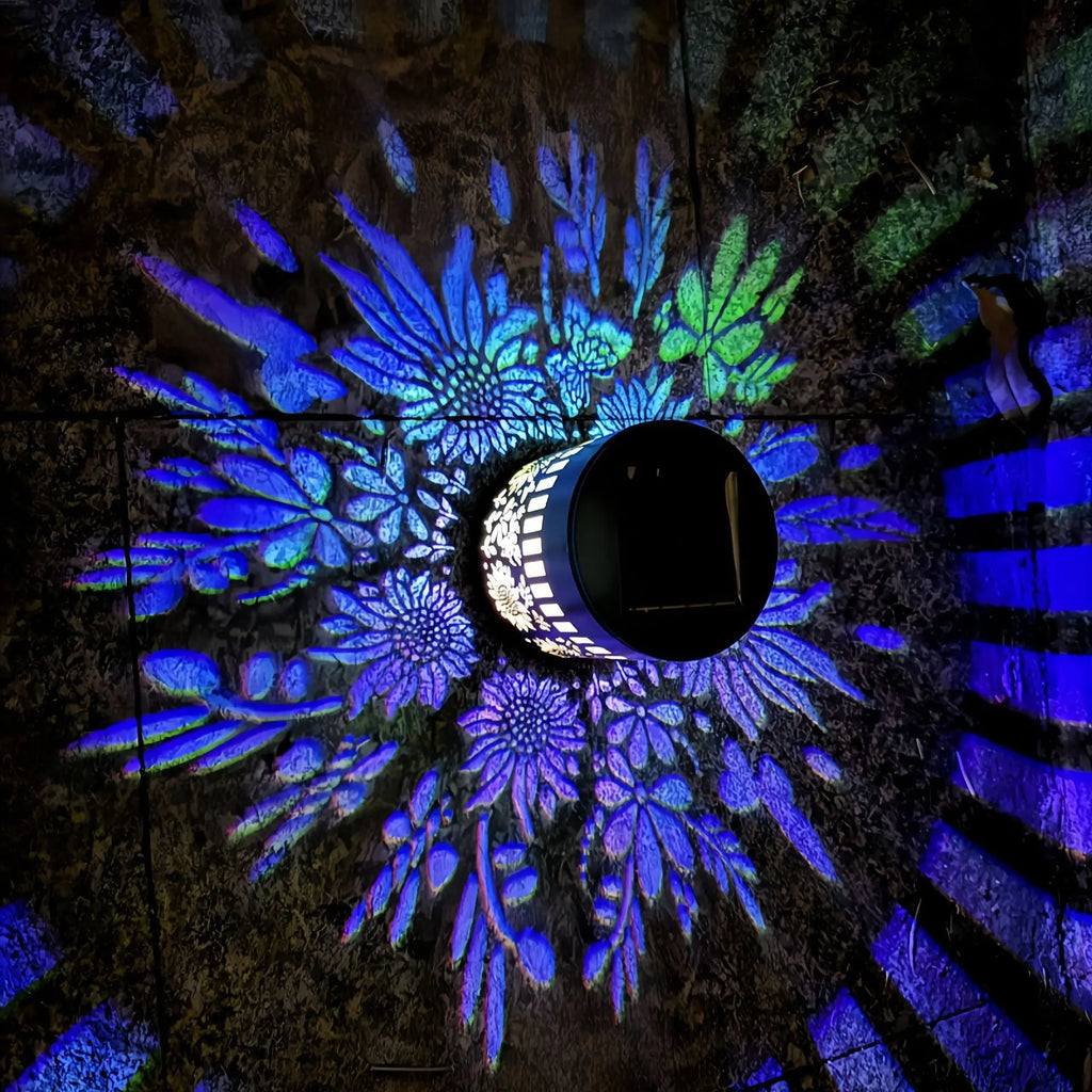 Solar Mandala Sunflower Projector Wall Light Outdoor Garden Decoration Landscape Light for Patio Garden Estate Porch Courtyard