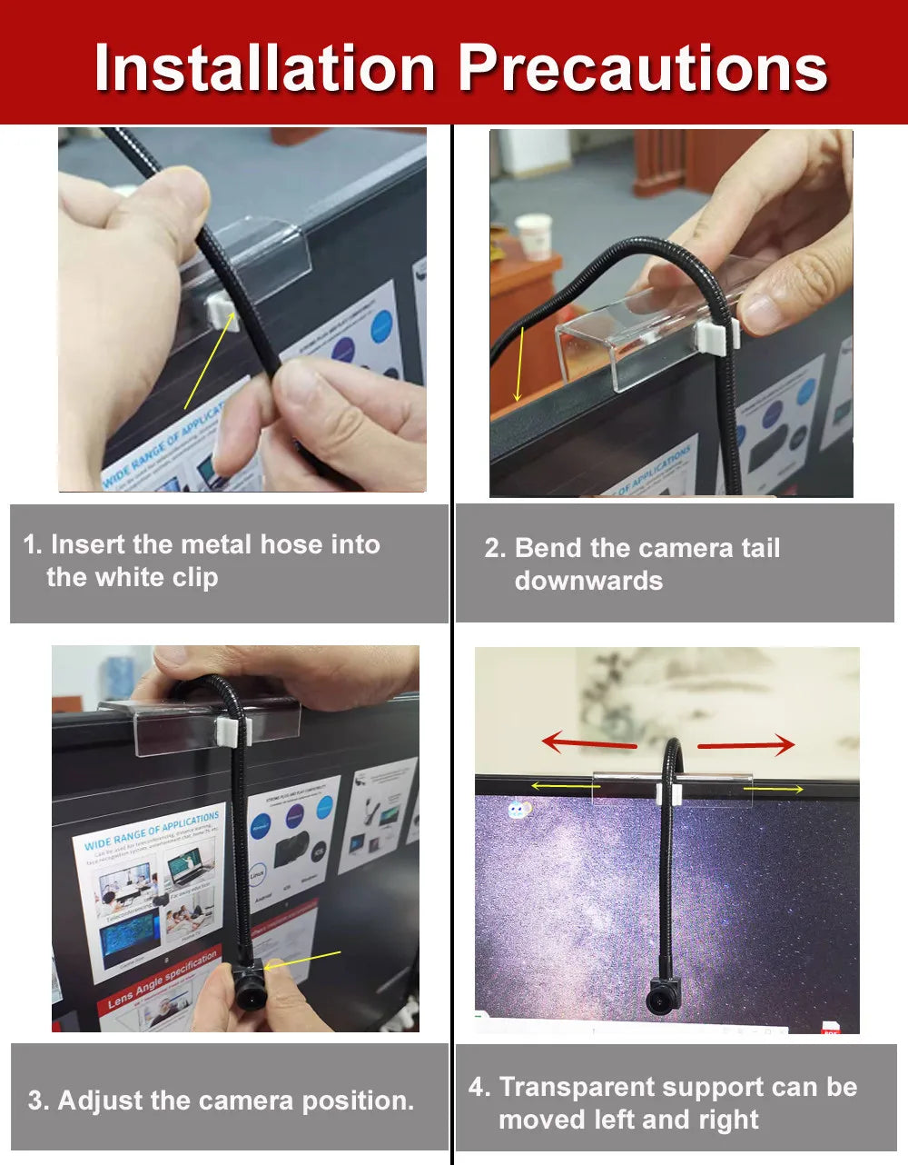 Webcam Middle Screen 4K Adjustable 2MP 5MP 8MP Auto Focus Zoom Mini USB Cam Flipped Sucker Micro USB Camera Audio Eye-to-eye