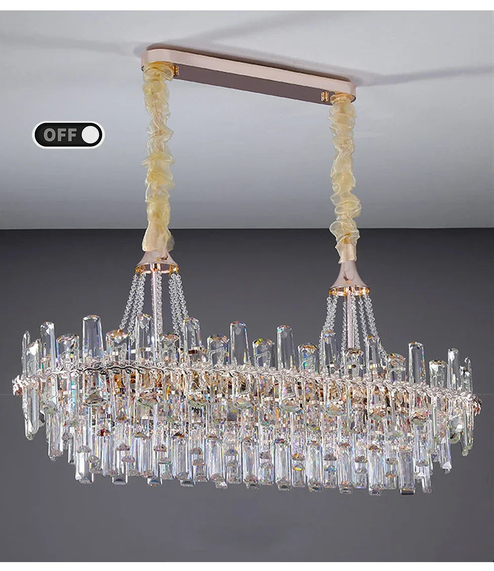 Modern Luxury Led Lights Clear Crystal Chandeliers for Living Room Villa Bedroom Dining Room Art Home Decoration Pendant Lamps