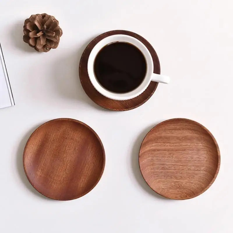 G6KF Wooden Dinner Breads Plates Fruit Display Dishes Tea Tray for Kitchen