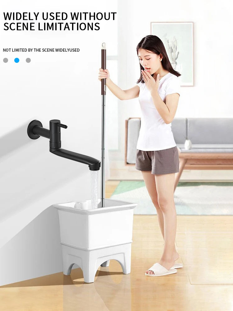 Single Cold Faucet Wall Outdoor Mop Pool Faucet Copper Brass Wall Mount Bathroom Sink Faucet Rotatable WB1141