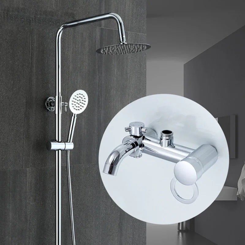 . 1 Set Bathroom Rainfall Shower Faucet Set Mixer Tap With Hand Sprayer Wall Mounted Chrome Copper YT-5335