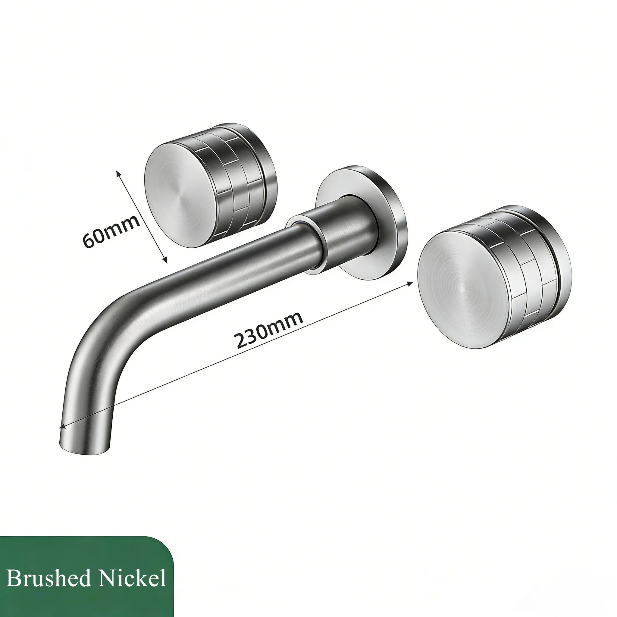 Basin Faucet Concealed Box Double Handle Sink Tap 2 Scarves Pattern Knob Bathroom Mixer Wall Mounted Brass Crane