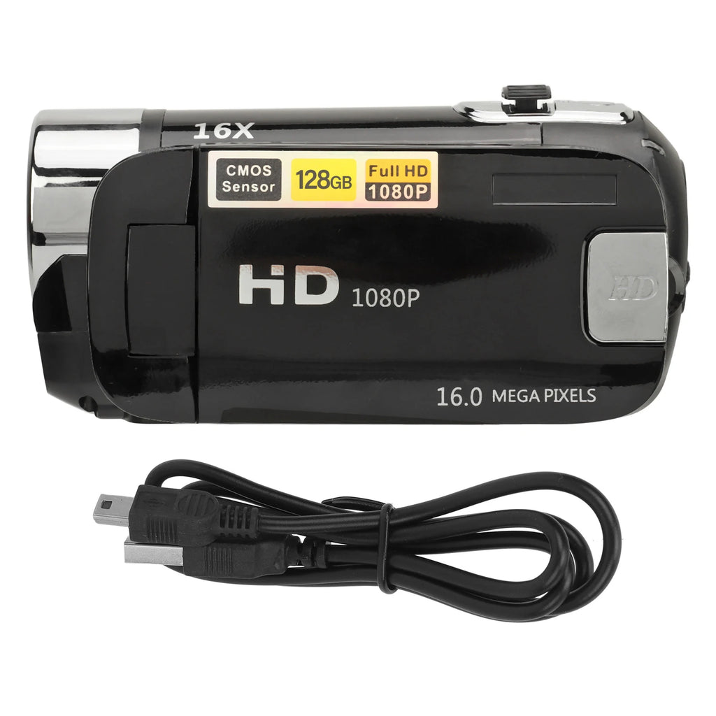 16MP Digital Camera HD Video Camcorder 2.4 Inch Rotatable Screen 16X Digital Zoom Video Camera Recorder USB Connection Port