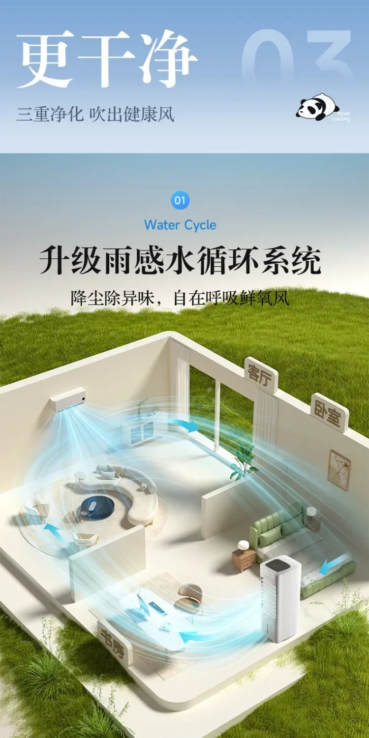 2026 New Portable Evaporative Air Cooler Water Cooling Fan Cold Wind Air Conditioner Fan for Home Dormitory Office Use