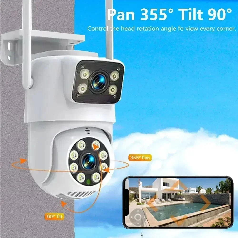 CCTV Security  8MP Dual Lens PTZ Camera 10CH 12.5"Inch LCD Screen Monitor Wifi NVR Kit Wireless Home 4K Security Camera System
