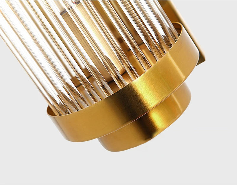 Luxury Led Wall Lamp For Living Room Brushed Gold Bedroom Scones Modern Creative Design Light Fixture Home Decor Glass Lighting