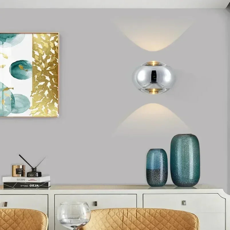 Luxury Art Aluminum Wall Light Glass Decoration Wall Lamp for Living Dining Room Bedroom Corridor Staircase Home Decor Sconce