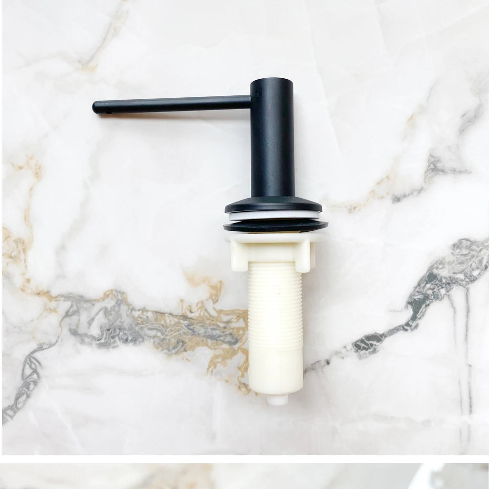 Slim Metal Head Liquid Soap Dispenser Kitchen Sink Bathroom Under Counter Lotion Holder Pump Dish Wash Detergent Silicone Tube