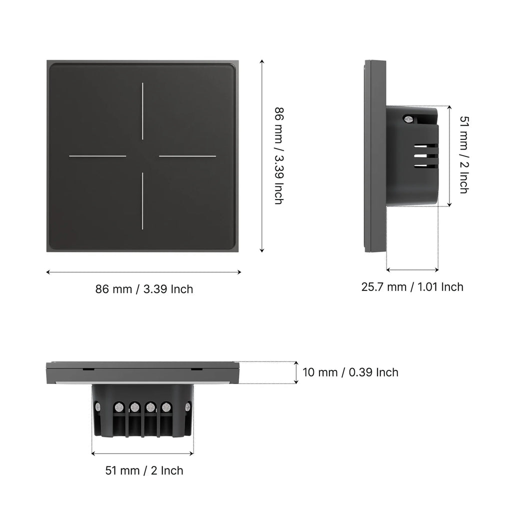 Smart Zigbee Wall Switch with Touch Glass Panel, Scene Mode Switching & APP Remote Control, No Neutral Wire Required