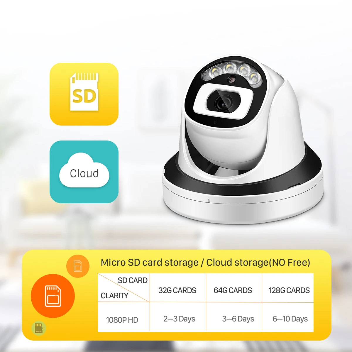 HD 5MP IP Camera Wi-Fi ONVIF H.265 Camera With SD Card Slot Motion Detect Alert Security Surveillance Camera 2 Ways Audio ICsee