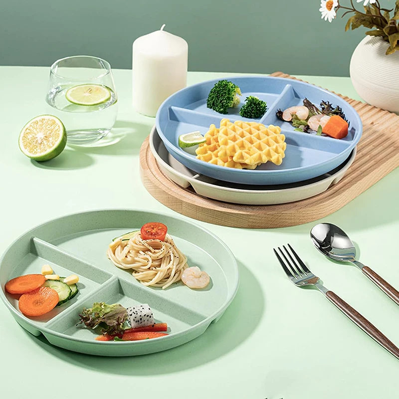 Divided Dinner Plate Reusable Portion Control Divided Plates Weight Loss Control Plate Tableware Dining Plate Kitchen Supplies