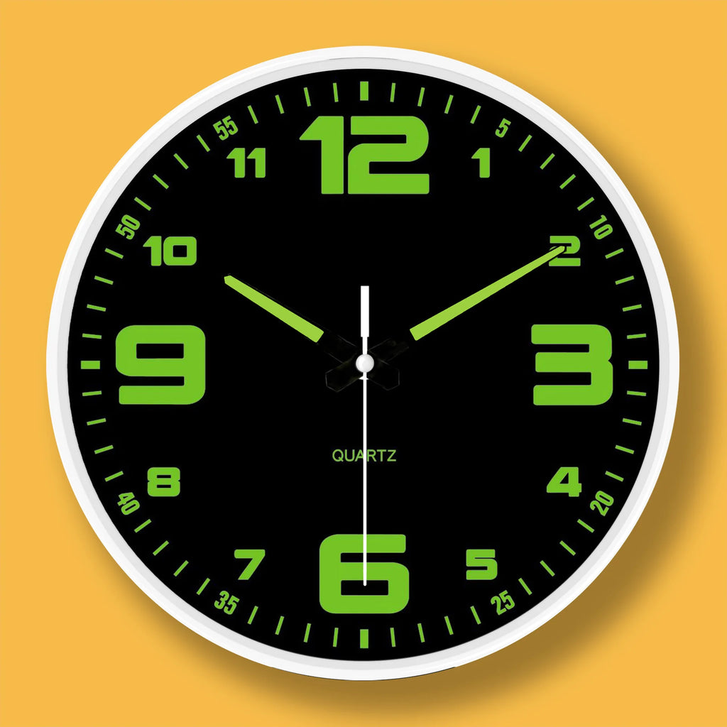 Hole-Free Luminous Wall Clock, 8 Inch Silent Quartz Clock, Modern Decor for Home & Living Room