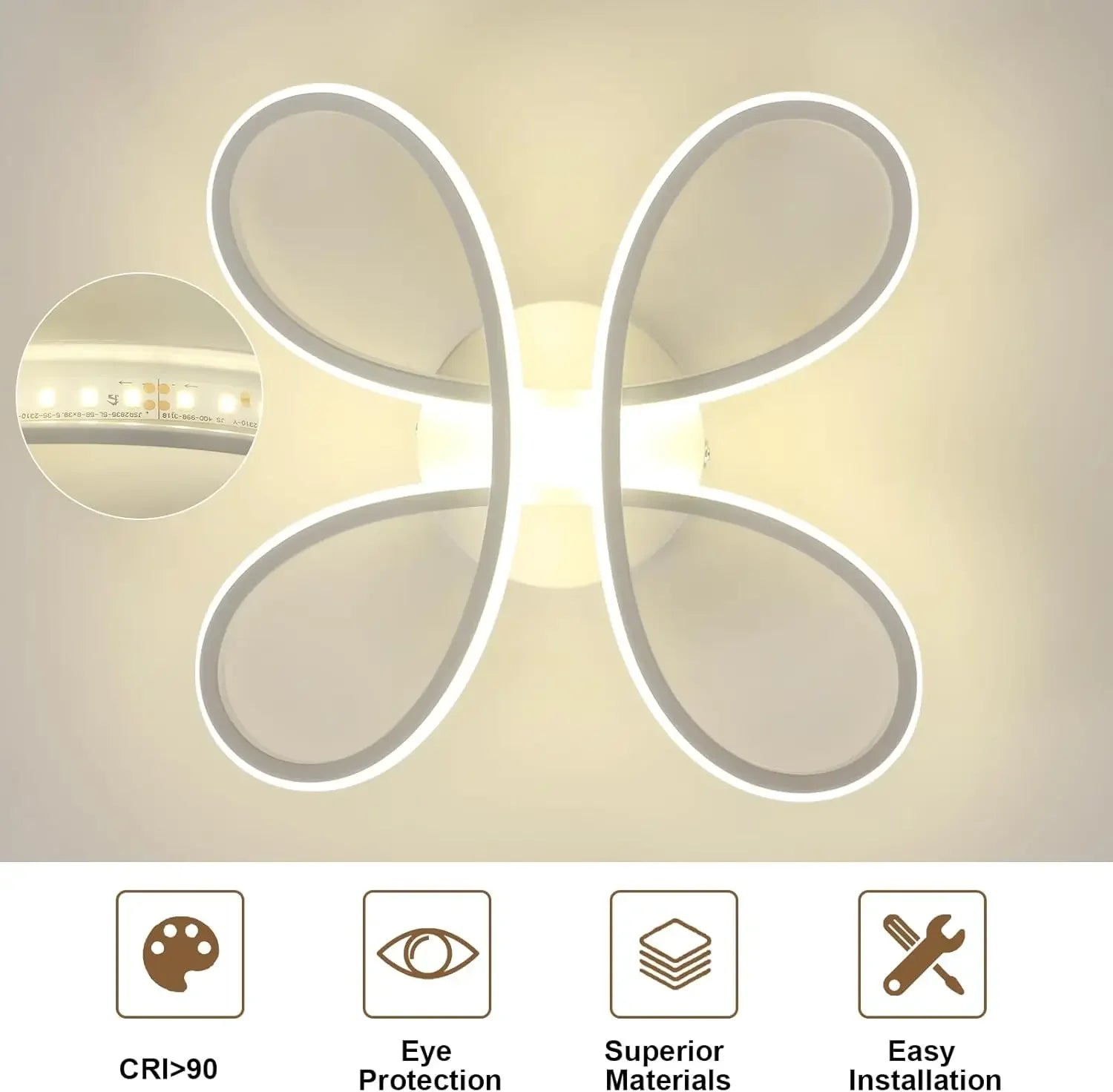Modern LED Ceiling Light, 27cm Ceiling Lamp, LED Ceiling Light Fixture for Bedroom Living Room, Dining Room Kitchen