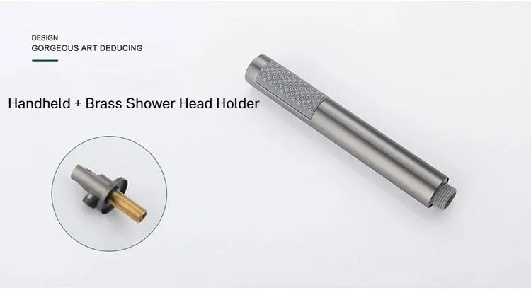 Brushed Gold Bathroom Faucet Wall-Mounted Bathtub Outlet Brass Hand-Held Shower Head Hot and Cold  Bathroom Mixer Tap