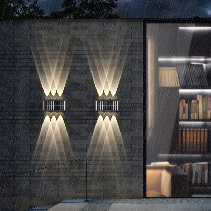 Modern Minimalist Solar Wall Light 4/6/8 LED Outdoor Waterproof Ip65 Garden Hallway Balcony Up and Down Light Wall Light
