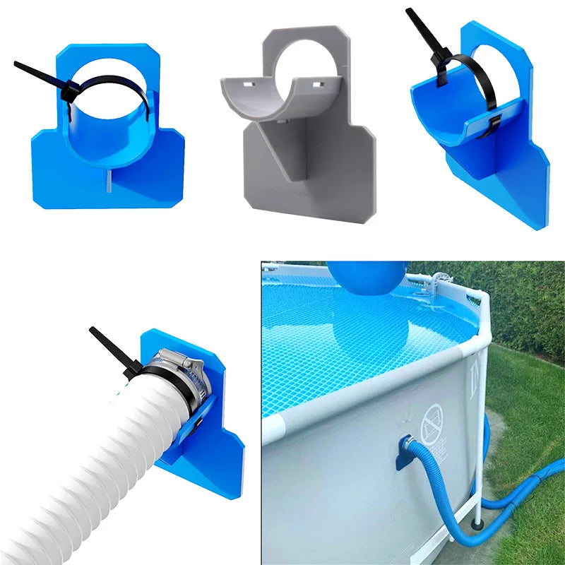 Swimming Pool Pipe Holder Mount Supports Pipes 30-38mm for Intex Bestway Ground Hose Outlet with Cable Tie Piscinas Kids Adults