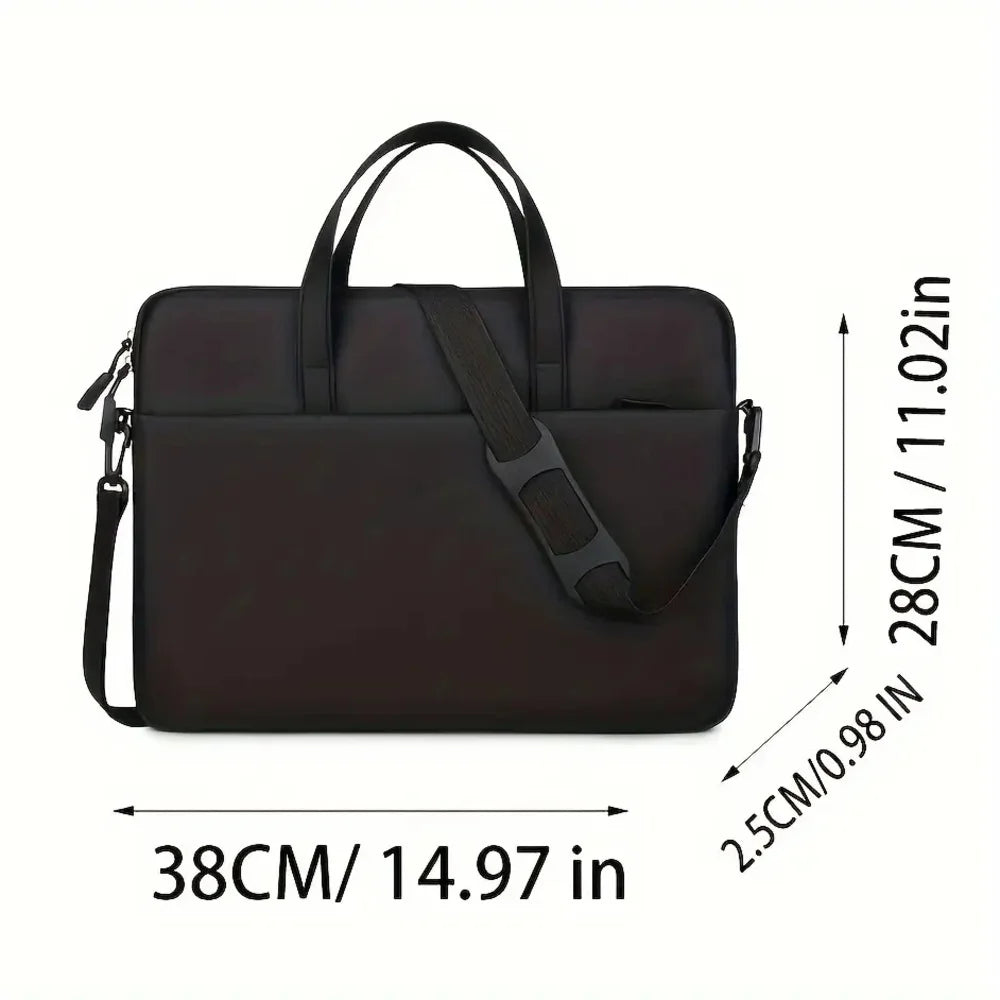 1 solid-color, minimalist, portable laptop bag; portable business travel laptop sleeve; zippered crossbody laptop bag