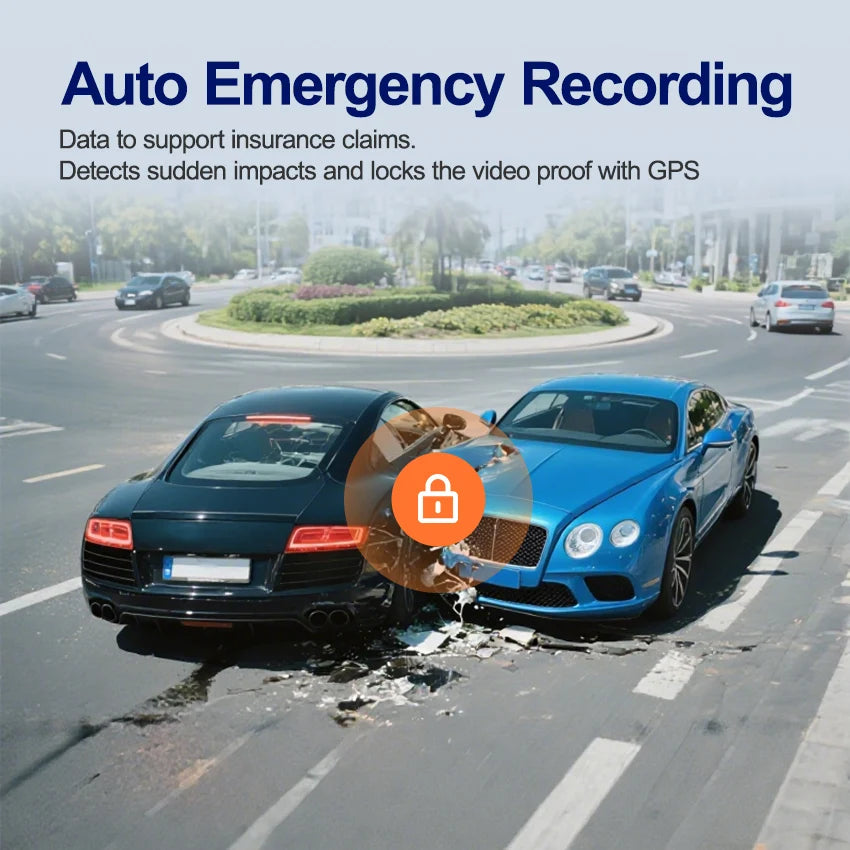 HD 1080P Car DVR Dash Cam with 3 Lens Wide Angle Night Vision G-Sensor Loop Recording for Front Inside and Rear Vehicle Camera