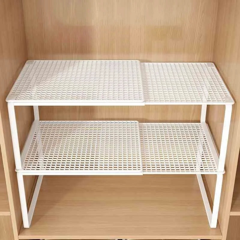 Stackable Telescopic Closet Shelf Retractable Expandable Wardrobe Divider Board  Adjustable Layered Partition Cabinet Organizer