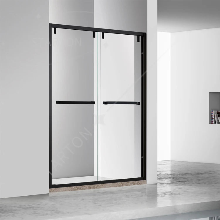 Modern Luxury Bathroom Shower Door Black Frame Tempered Glass Shower Partition Sliding Shower Door