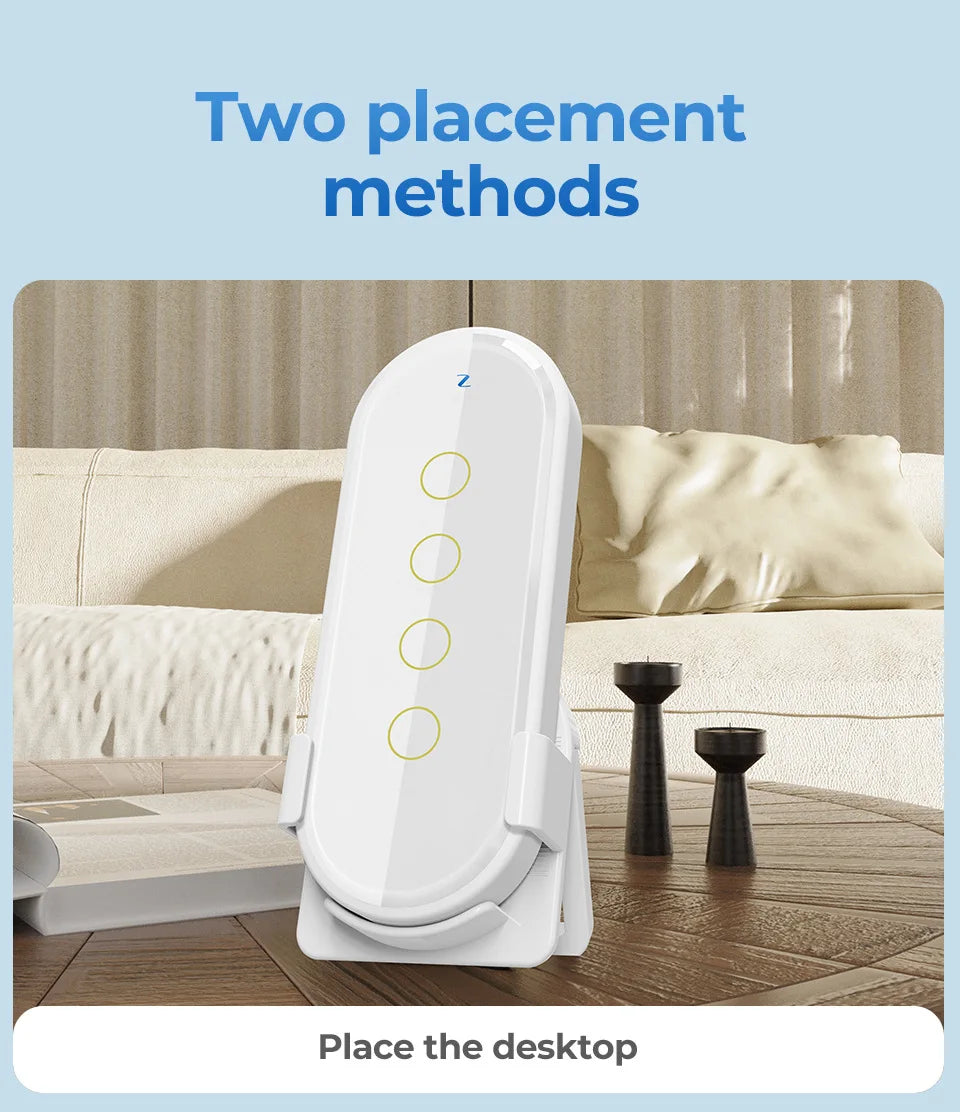Tuya ZigBee Wireless Smart Home Scene Switch Light 4 Gang 12 Scene Touch Light Switch Remote Control Smart Life App