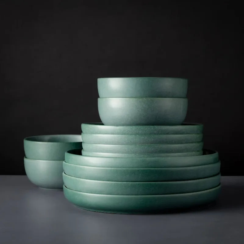 Caspian Green Ceramic Salad Plate