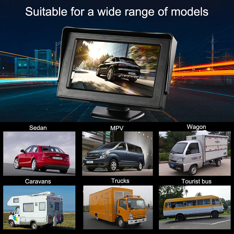 Easy Installation 4.3Inch or Rear View Camera Monitor Screen Reversing Camera for Car Parking Parking System Camera for Vehicle