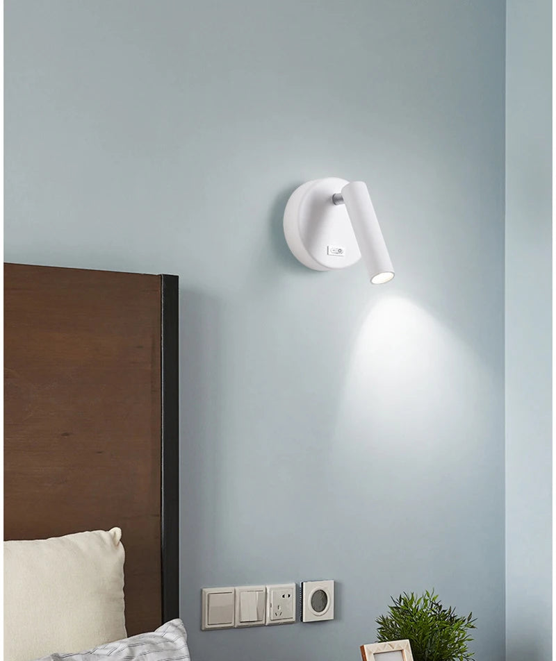 Switch Wall Lamp Modern LED Wall Light Simplicity Spotlights Indoor Lighting Room Decor For Living Room Bedroom Bedside Sconces