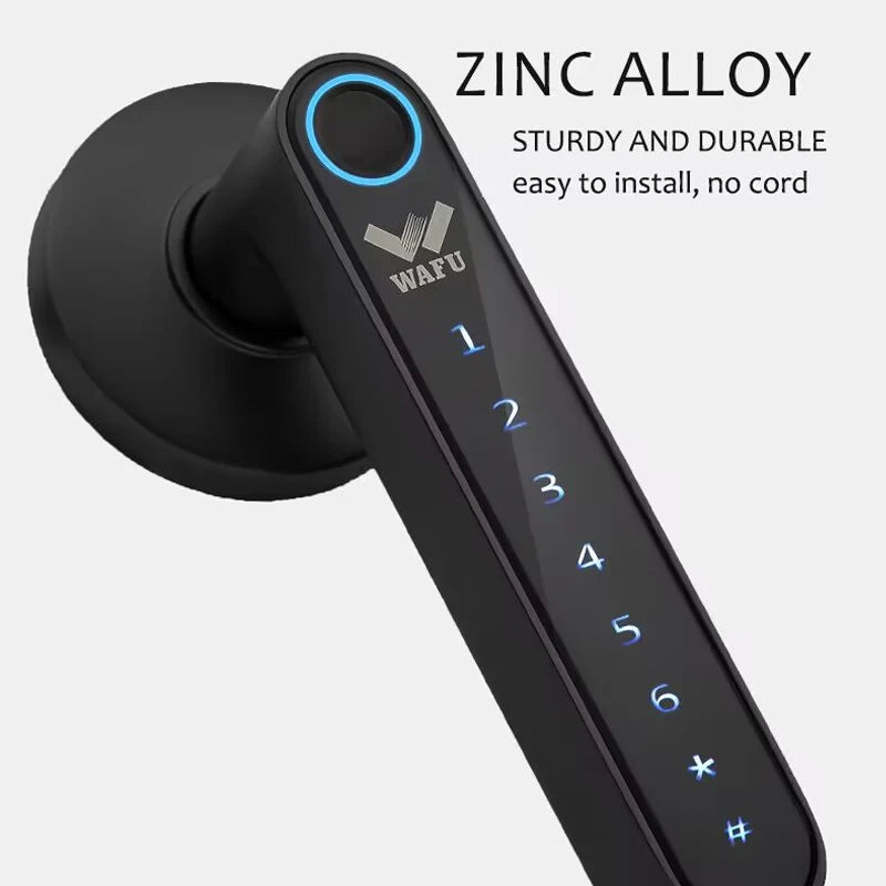Multiple Unlocked ways with Phantom Password Fingerprint Free Tuya Smart Management APP HandleDoor Lock for Home Office Hotel