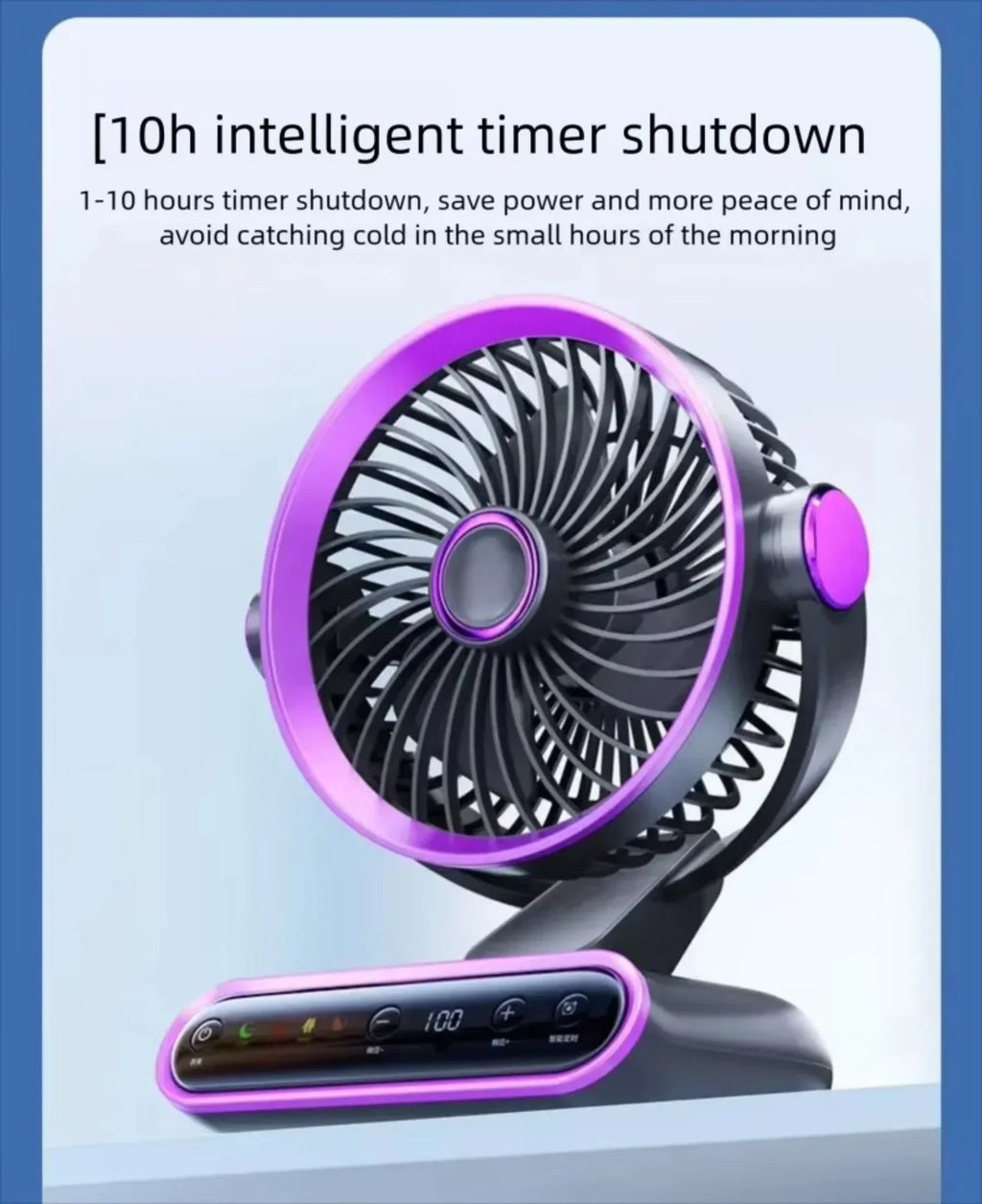 Air Circulation AI Fan Desktop Portable Rechargeable Fan Smart 100 Speed Stepless Quiet Brushless Motor Type-C Baby Sleep Wind