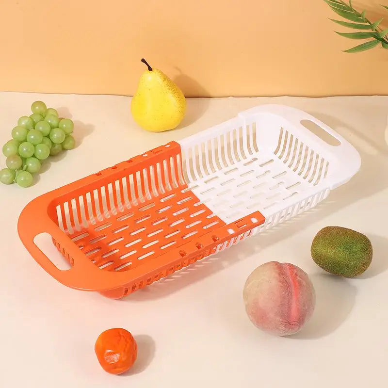 Kitchen Organizer Soap Sponge Holder Sink Rack Telescopic Drain Rack Adjustable Vegetable Drain Basket Kitchen Organizer Gadgets
