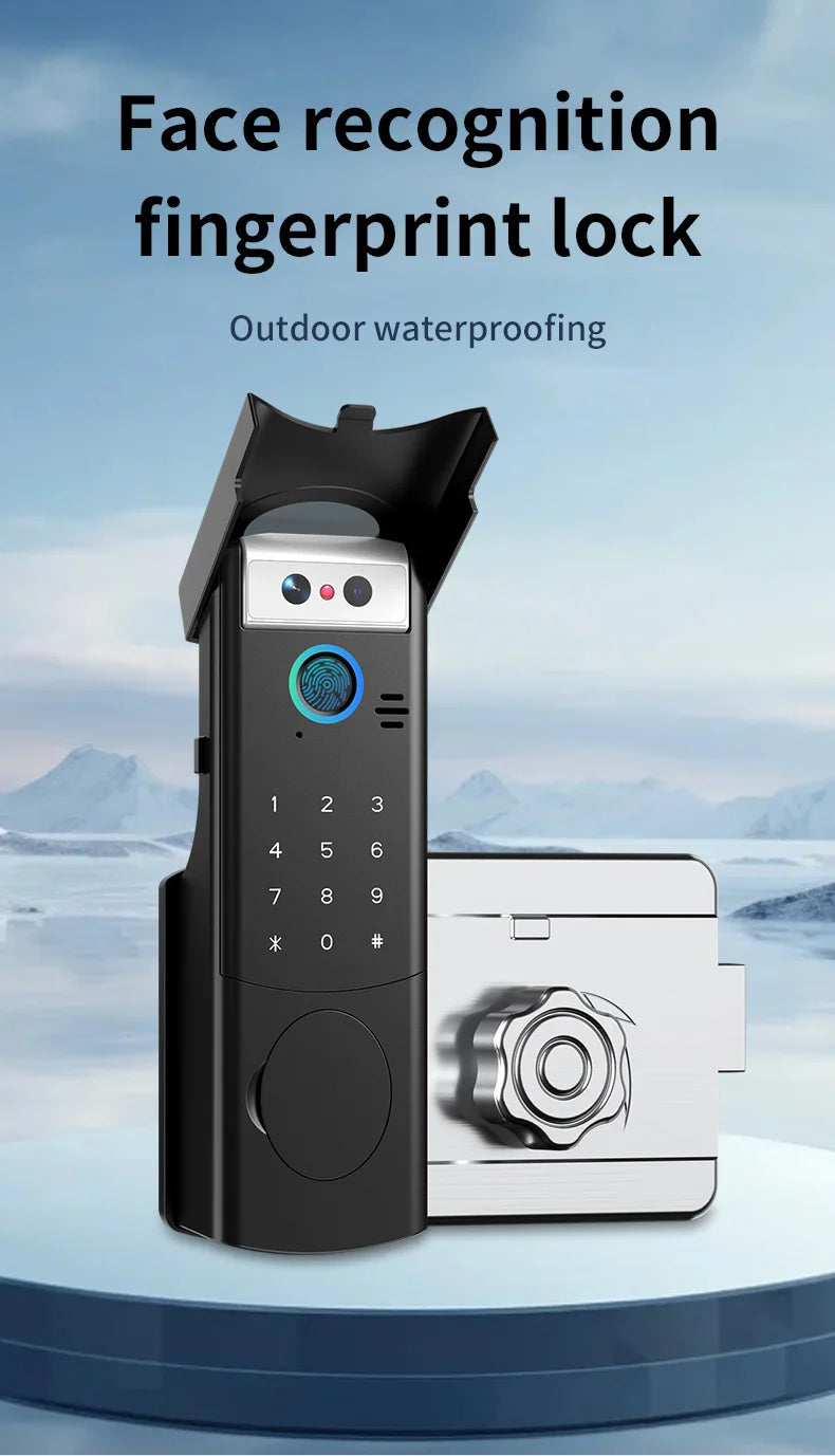 Waterproof Smart Lock Remote APP Video Intercom 3D Face Recognition Tuya Smart Home Fingerprint Password IC Card Doorbell Keypad