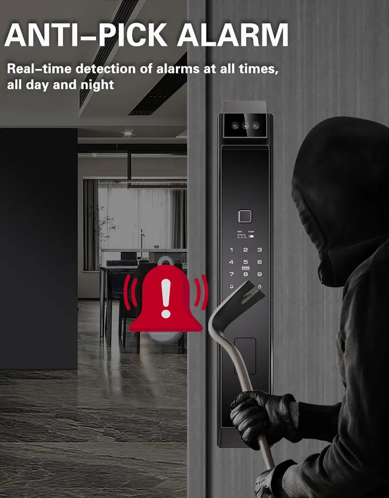 Tuya WiFi 3D Face Recognition Smart Lock with Fingerprint Password Card App Unlocking Face Capture Digital Electronic Lock