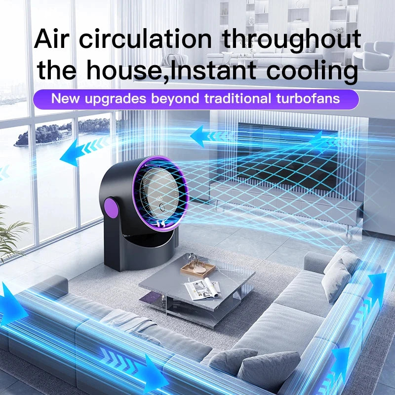 Multi-function electric fan air circulator, wireless portable home silent ventilator desktop wall ceiling fan, air cooler