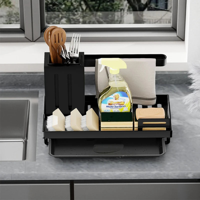 Kitchen Sink Stand Sponge Holder Dish Drainer Organizers Storage Accessories Shelf Storage Organizer Dish Drying Rack Gadgets