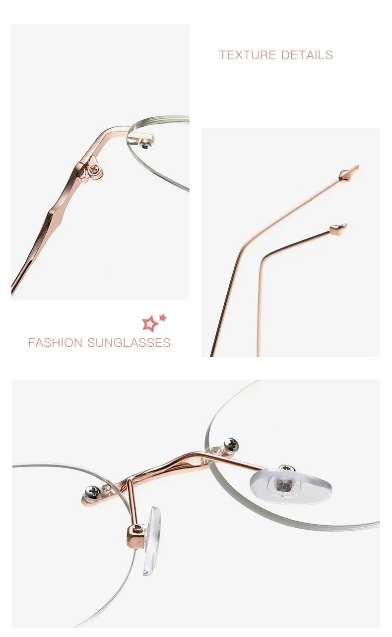 Small Oval Photochromic Myopia Glasses Women Men Fashionable Frameless Minus Diopter Glasses Trendy Outdoor Eyewear0-1.0-4.0