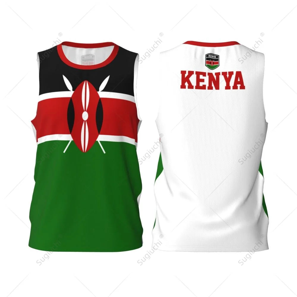 Kenya Flag Men Basketball Sports Running Fitness Multifunction Sleeveless tshirt Exclusive Custom Name Nunber