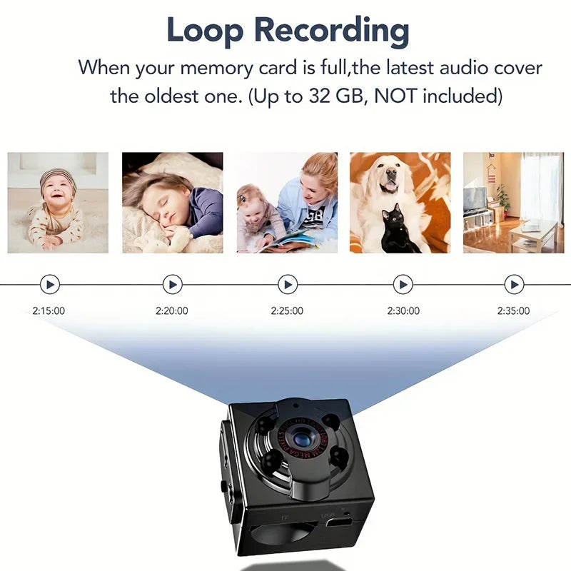 Mini Camera HD 1080p Portable Small Cam With Night Vision And Motion Detection Home Security Tiny Cameras For Indoor Outdoor