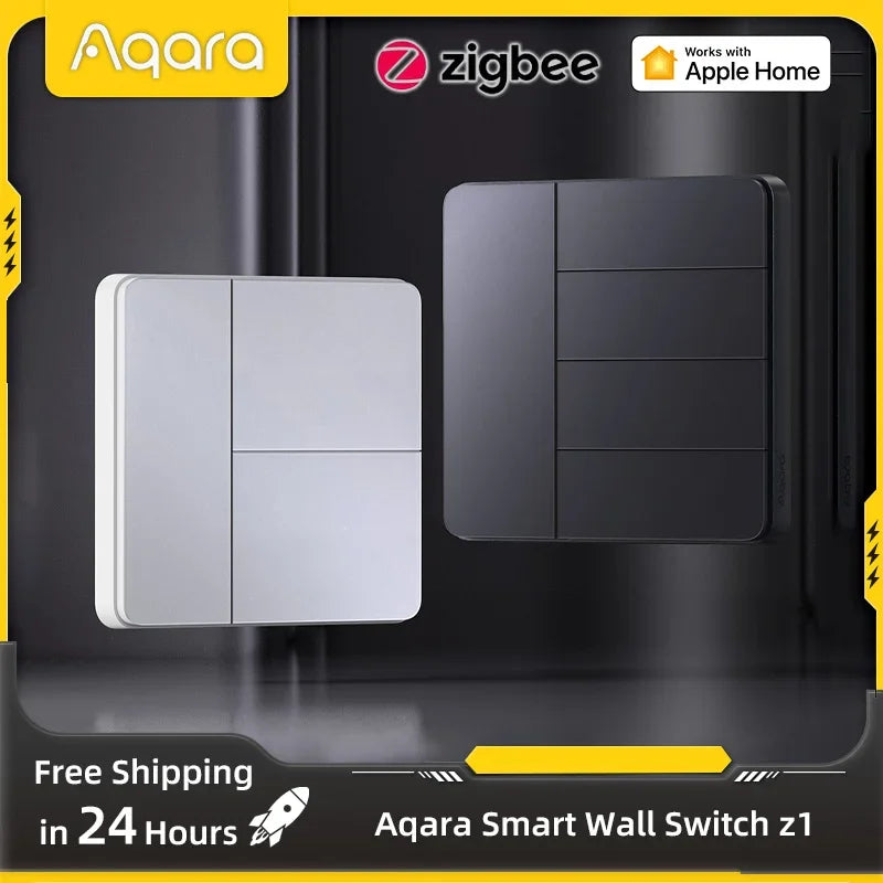 Aqara Z1 Smart Wall Switch ZigBee 3.0 More Control Switch Single Live/Neutral Wire Key Light Button for Smart Home HomeKit APP