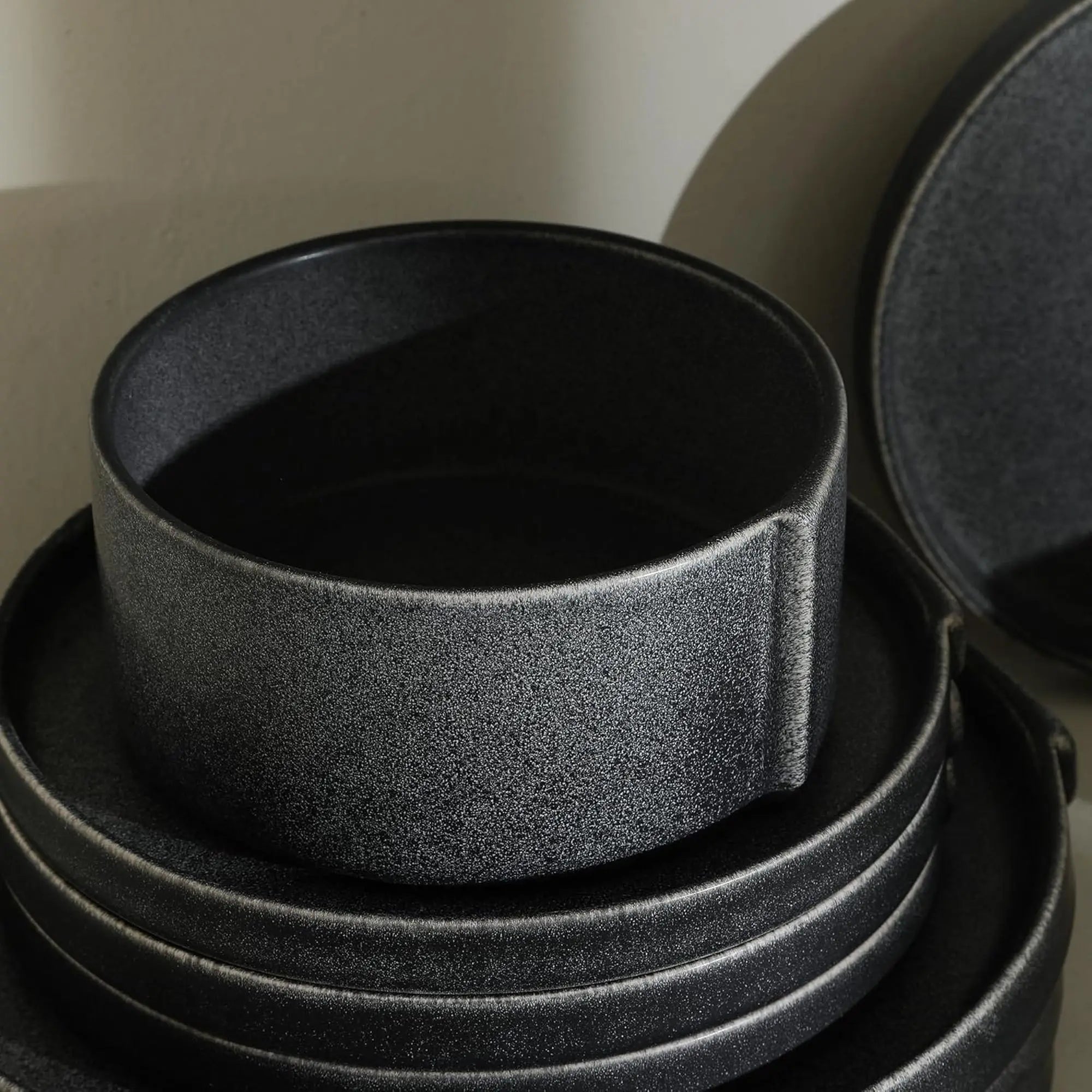 8-Piece Bowl Set Stoneware,Charcoal