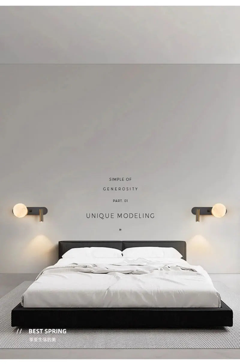 Nordic Modern Black and White Minimalist Wall Lamp Living Room Sofa Background Wall Decorative Lamp Light Luxury Bedroom Bedside