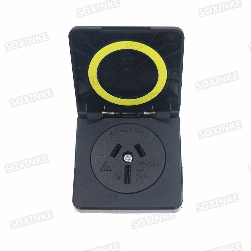 Australia New Zealand Waterproof Power concealed Socket Industrial Electrical Power Connector with Dustproof Cover 15A