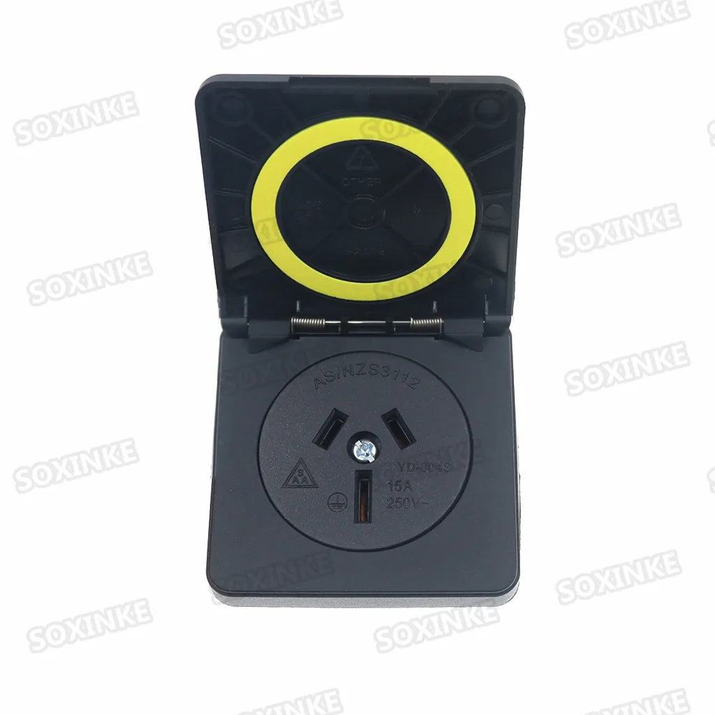 Australia New Zealand Waterproof Power concealed Socket Industrial Electrical Power Connector with Dustproof Cover 15A